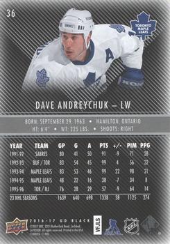 2016-17 Upper Deck Black #36 Dave Andreychuk Back