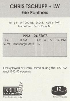 1994-95 Erie Panthers (ECHL) #12 Chris Tschupp Back