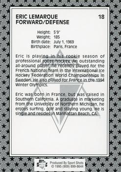 1994-95 Sport Shots Los Angeles Blades (RHI) #NNO Eric LeMarque Back