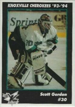 1993-94 Knoxville Cherokees (ECHL) #5 Scott Gordon Front