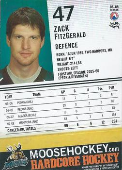 2008-09 Manitoba Moose (AHL) #NNO Zack FitzGerald Back