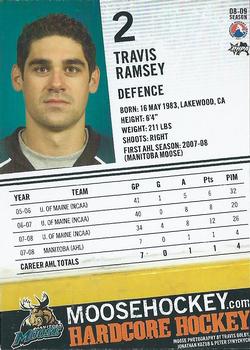 2008-09 Manitoba Moose (AHL) #NNO Travis Ramsey Back