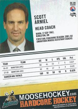 2008-09 Manitoba Moose (AHL) #NNO Scott Arniel Back