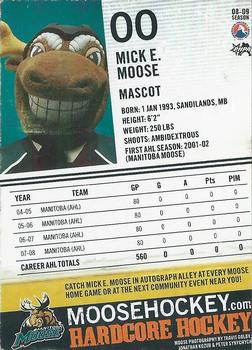 2008-09 Manitoba Moose (AHL) #NNO Mick E. Moose Back