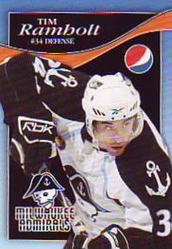 2008-09 Pepsi Milwaukee Admirals (AHL) #NNO Tim Ramholt Front