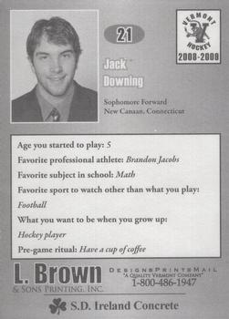 2008-09 L. Brown & Sons Vermont Catamounts (NCAA) #6 Jack Downing Back