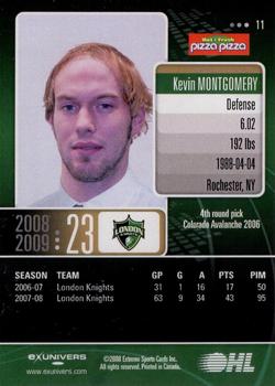 2008-09 Extreme London Knights (OHL) #11 Kevin Montgomery Back