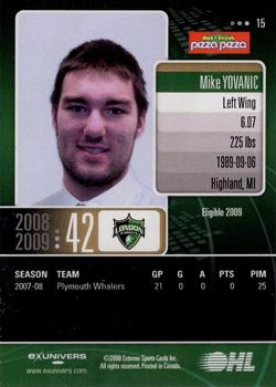 2008-09 Extreme London Knights (OHL) #15 Mike Yovanic Back