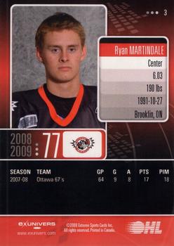 2008-09 Extreme Ottawa 67's (OHL) #3 Ryan Martindale Back