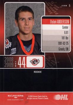 2008-09 Extreme Ottawa 67's (OHL) #5 Dylan Anderson Back
