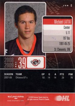 2008-09 Extreme Ottawa 67's (OHL) #8 Michael Latta Back