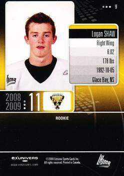 2008-09 Extreme Cape Breton Screaming Eagles (QMJHL) #9 Logan Shaw Back