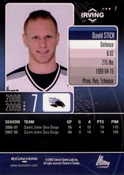 2008-09 Extreme Saint John Sea Dogs (QMJHL) #7 David Stich Back