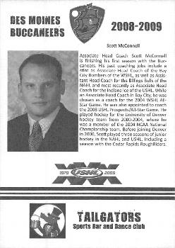 2008-09 Tailgators Des Moines Buccaneers (USHL) #NNO Scott McConnell Back