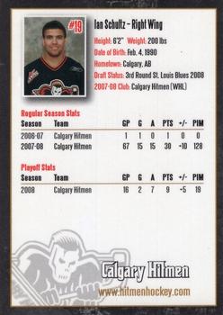 2008-09 Calgary Hitmen (WHL) #NNO Ian Schultz Back