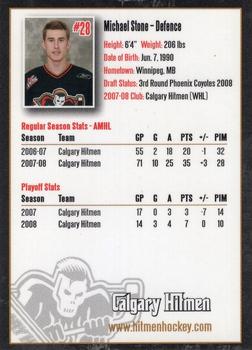 2008-09 Calgary Hitmen (WHL) #NNO Michael Stone Back