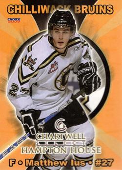 2008-09 Choice Chilliwack Bruins (WHL) #9 Matt Ius Front