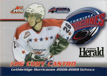 2008-09 Lethbridge Herald Lethbridge Hurricanes (WHL) #NNO Cody Castro Front
