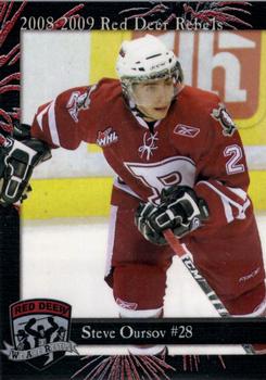 2008-09 Cat Tail Design and Printing Red Deer Rebels (WHL) #21 Steve Oursov Front