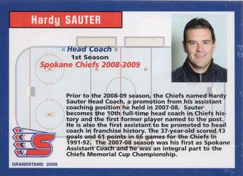 2008-09 Grandstand Spokane Chiefs (WHL) #NNO Hardy Sauter Back