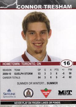 2010-11 M&T Printing Guelph Storm (OHL) #B-07 Connor Tresham Back