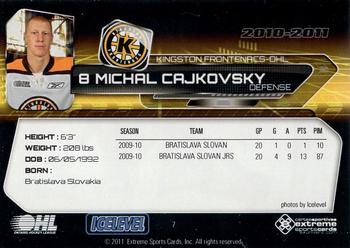 2010-11 Extreme Kingston Frontenacs (OHL) #7 Michal Cajkovsky Back