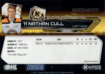 2010-11 Extreme Kingston Frontenacs (OHL) #9 Nathan Cull Back