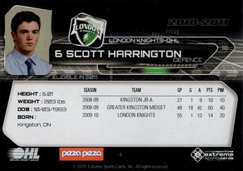 2010-11 Extreme London Knights OHL #4 Scott Harrington Back