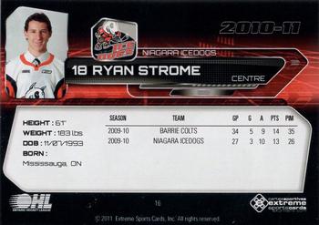 2010-11 Extreme Niagara IceDogs OHL #16 Ryan Strome Back