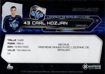 2010-11 Extreme Rimouski Oceanic QMJHL #2 Carl Hozjan Back