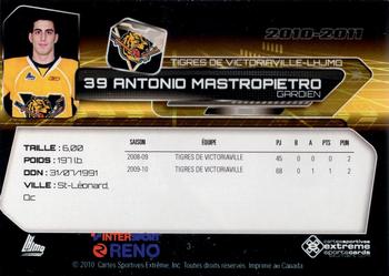 2010-11 Extreme Victoriaville Tigres (QMJHL) #3 Antonio Mastropietro Back
