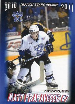 2010-11 Blueline Booster Club Lincoln Stars (USHL) #5 Matt Prapavessis Front