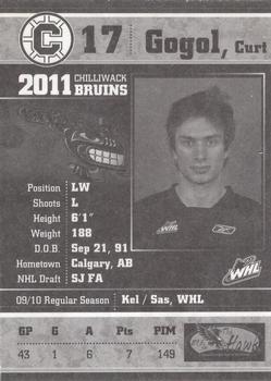 2010-11 Chilliwack Bruins (WHL) #14 Curt Gogol Back
