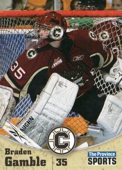 2010-11 Chilliwack Bruins (WHL) #26 Braden Gamble Front