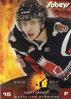 2010-11 Sobeys Moose Jaw Warriors (WHL) #8 Matt Grant Front