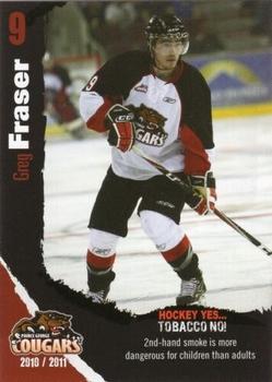 2010-11 Prince George Cougars (WHL) Tobacco Prevention #NNO Greg Fraser Front