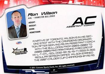 2011-12 Extreme Hamilton Bulldogs (AHL) #27 Ron Wilson Back