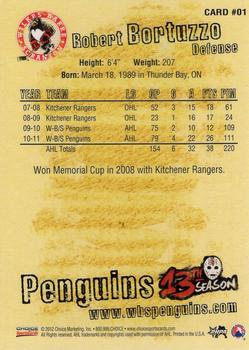 2011-12 Choice Wilkes-Barre/Scranton Penguins (AHL) #1 Robert Bortuzzo Back