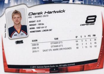 2011-12 Extreme Barrie Colts (OHL) #6 Derek Hartwick Back