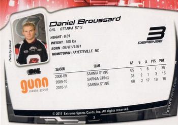 2011-12 Extreme Ottawa 67's (OHL) #2 Daniel Broussard Back