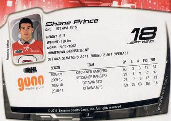 2011-12 Extreme Ottawa 67's (OHL) #13 Shane Prince Back