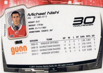 2011-12 Extreme Ottawa 67's (OHL) #19 Michael Nishi Back