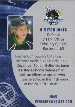2011-12 Plymouth Whalers (OHL) #8 Mitch Jones Back