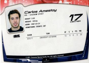 2011-12 Extreme Saginaw Spirit (OHL) #2 Carlos Amestoy Back