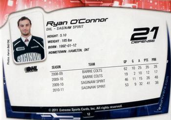 2011-12 Extreme Saginaw Spirit (OHL) #12 Ryan O'Connor Back