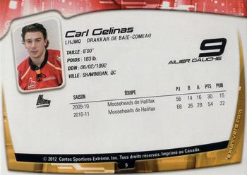 2011-12 Extreme Baie-Comeau Drakkar (QMJHL) #6 Carl Gelinas Back