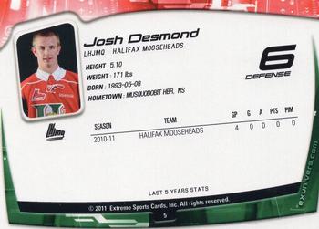 2011-12 Extreme Halifax Mooseheads (QMJHL) #5 Joshua Desmond Back