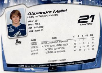 2011-12 Extreme Rimouski Oceanic (QMJHL) #8 Alexandre Mallet Back