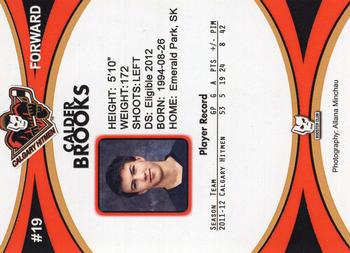 2011-12 Calgary Hitmen (WHL) Booster Club #NNO Calder Brooks Back
