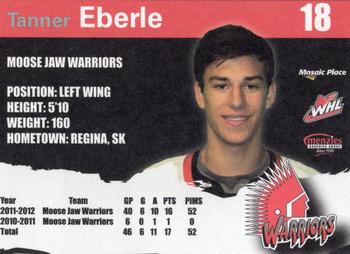 2011-12 Moose Jaw Warriors (WHL) #17 Tanner Eberle Back